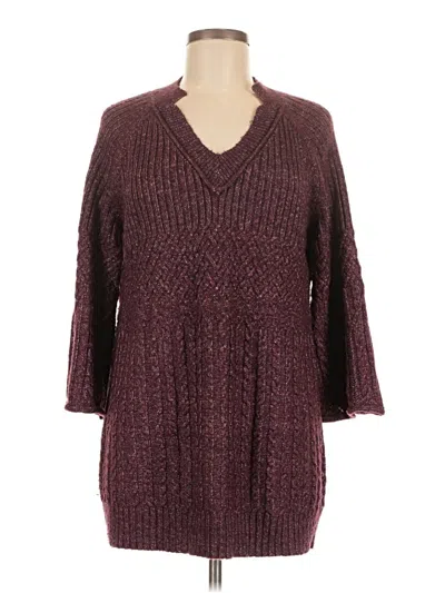 Pre-owned Cabi Pullover Sweater In Burgundy