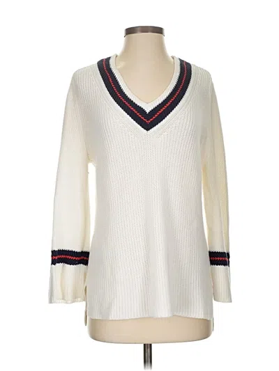 Pre-owned Cabi Pullover Sweater In White