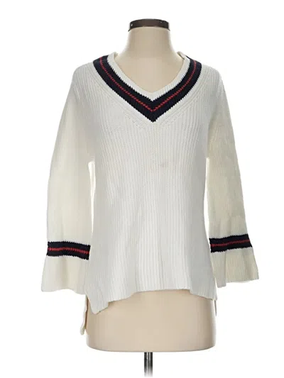 Pre-owned Cabi Pullover Sweater In White