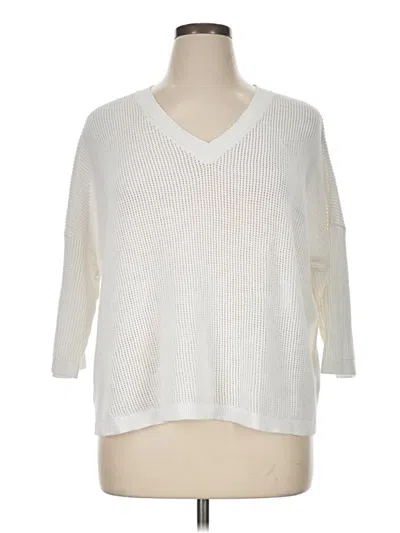 Pre-owned Cabi Pullover Sweater In White