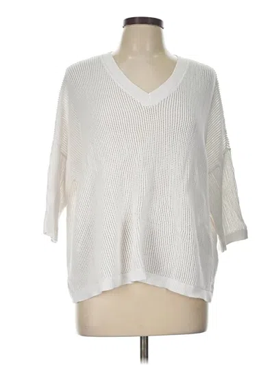 Pre-owned Cabi Pullover Sweater In White