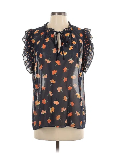 Pre-owned Cabi Short Sleeve Blouse In Black