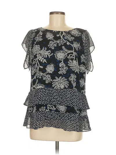 Pre-owned Cabi Short Sleeve Blouse In Black