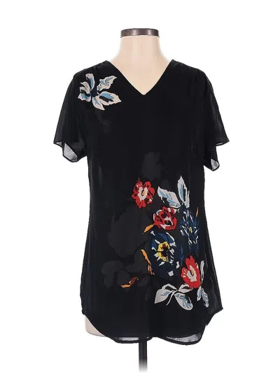 Pre-owned Cabi Short Sleeve Blouse In Black