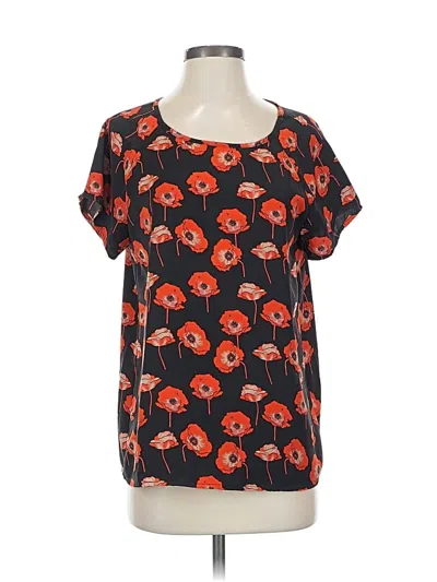 Pre-owned Cabi Short Sleeve Blouse In Black