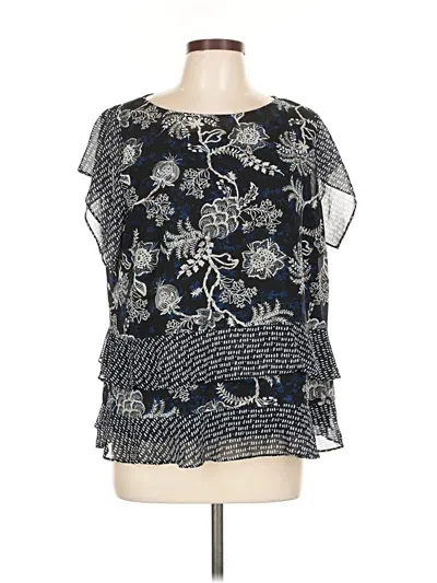 Pre-owned Cabi Short Sleeve Blouse In Black