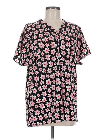 Pre-owned Cabi Short Sleeve Blouse In Black