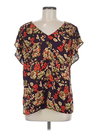Pre-owned Cabi Short Sleeve Blouse In Black
