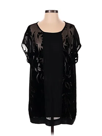 Pre-owned Cabi Short Sleeve Blouse In Black
