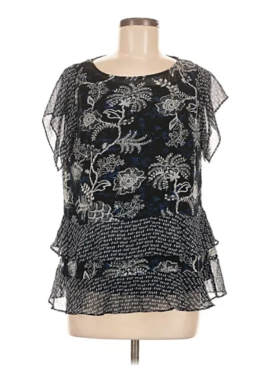 Pre-owned Cabi Short Sleeve Blouse In Black