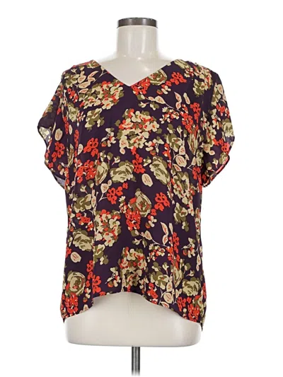 Pre-owned Cabi Short Sleeve Blouse In Black