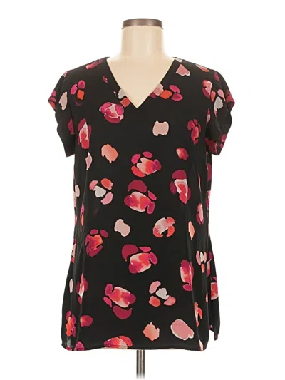 Pre-owned Cabi Short Sleeve Blouse In Black