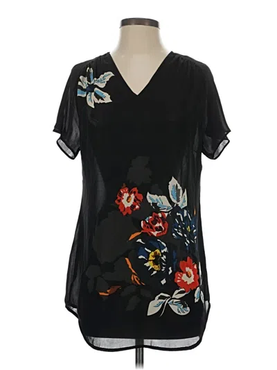 Pre-owned Cabi Short Sleeve Blouse In Black