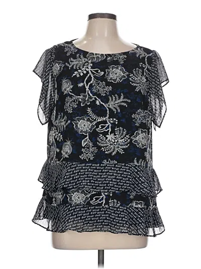 Pre-owned Cabi Short Sleeve Blouse In Black