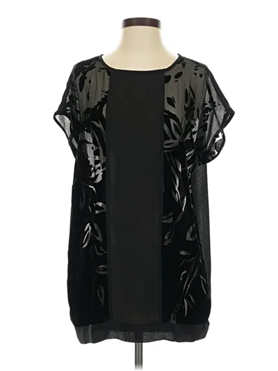 Pre-owned Cabi Short Sleeve Blouse In Black