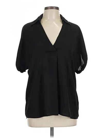 Pre-owned Cabi Short Sleeve Blouse In Black
