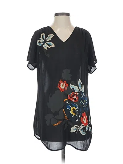 Pre-owned Cabi Short Sleeve Blouse In Black