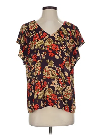 Pre-owned Cabi Short Sleeve Blouse In Black