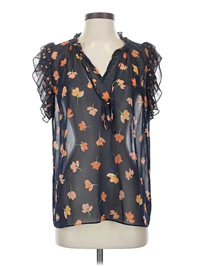 Pre-owned Cabi Short Sleeve Blouse In Black