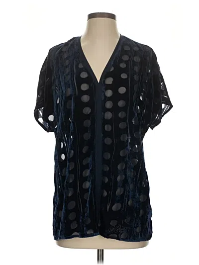 Pre-owned Cabi Short Sleeve Blouse In Black
