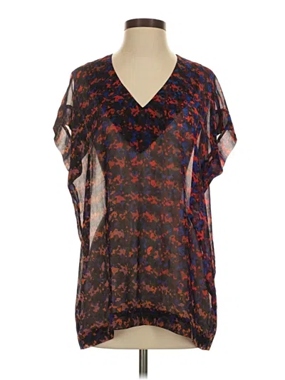 Pre-owned Cabi Short Sleeve Blouse In Black