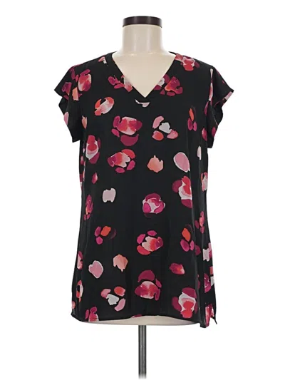Pre-owned Cabi Short Sleeve Blouse In Black