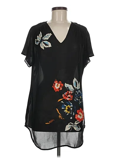 Pre-owned Cabi Short Sleeve Blouse In Black