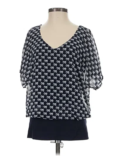 Pre-owned Cabi Short Sleeve Blouse In Black