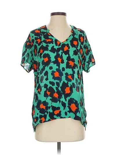 Pre-owned Cabi Short Sleeve Blouse In Blue