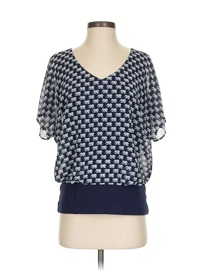 Pre-owned Cabi Short Sleeve Blouse In Blue