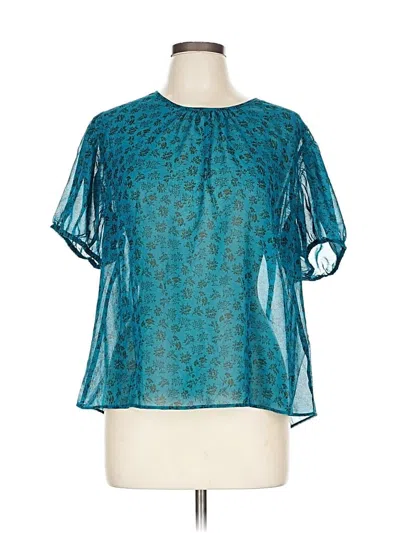 Pre-owned Cabi Short Sleeve Blouse In Blue