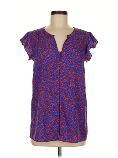 Pre-owned Cabi Short Sleeve Blouse In Blue