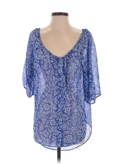 Pre-owned Cabi Short Sleeve Blouse In Blue