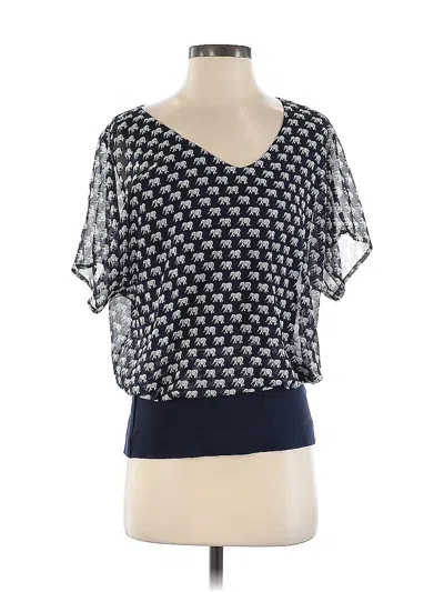 Pre-owned Cabi Short Sleeve Blouse In Blue