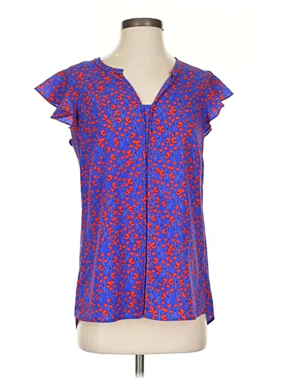 Pre-owned Cabi Short Sleeve Blouse In Blue