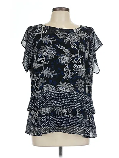 Pre-owned Cabi Short Sleeve Blouse In Blue