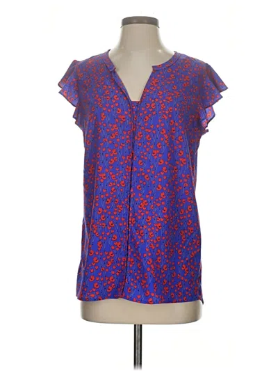 Pre-owned Cabi Short Sleeve Blouse In Blue