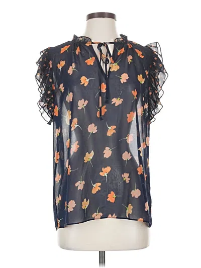 Pre-owned Cabi Short Sleeve Blouse In Blue