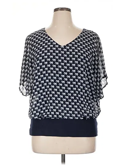 Pre-owned Cabi Short Sleeve Blouse In Blue