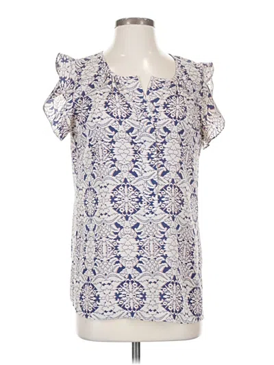 Pre-owned Cabi Short Sleeve Blouse In Blue