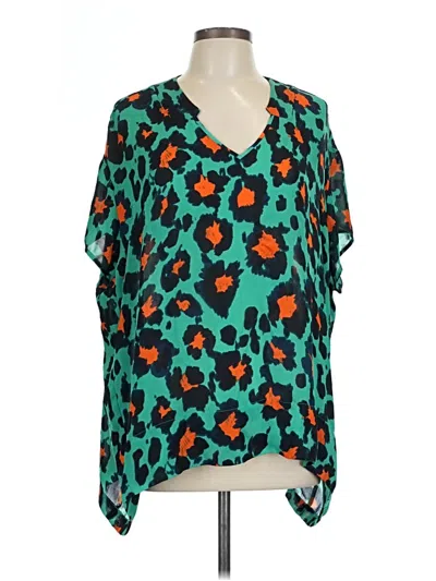 Pre-owned Cabi Short Sleeve Blouse In Blue