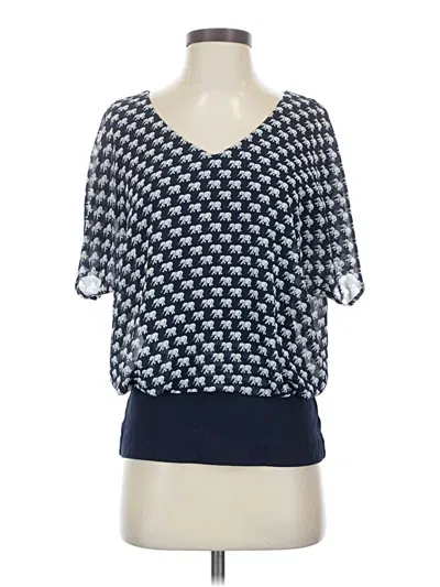 Pre-owned Cabi Short Sleeve Blouse In Blue