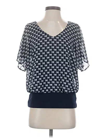 Pre-owned Cabi Short Sleeve Blouse In Blue
