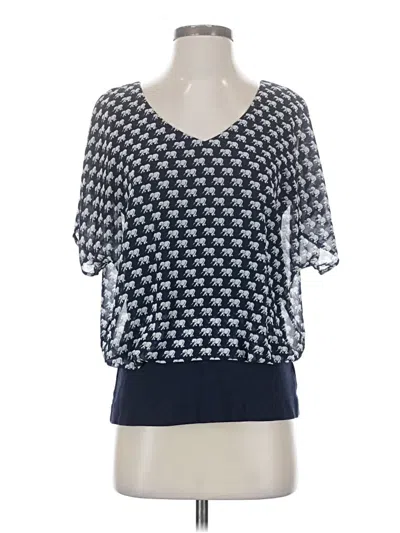 Pre-owned Cabi Short Sleeve Blouse In Blue