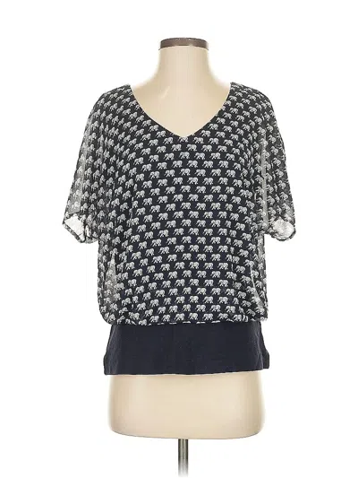 Pre-owned Cabi Short Sleeve Blouse In Blue