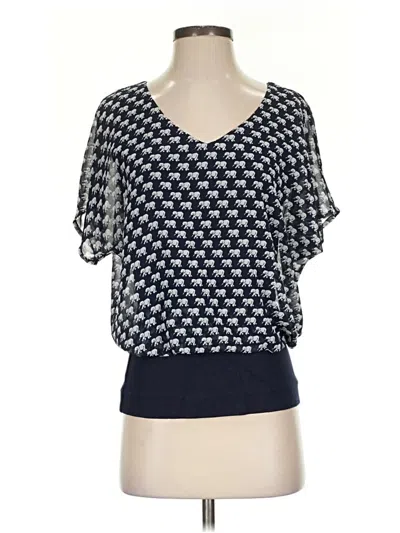 Pre-owned Cabi Short Sleeve Blouse In Blue