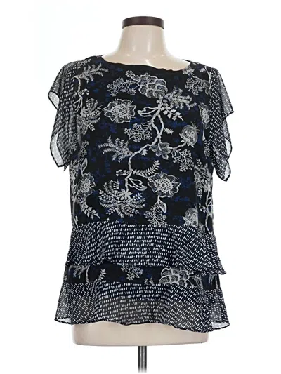 Pre-owned Cabi Short Sleeve Blouse In Blue