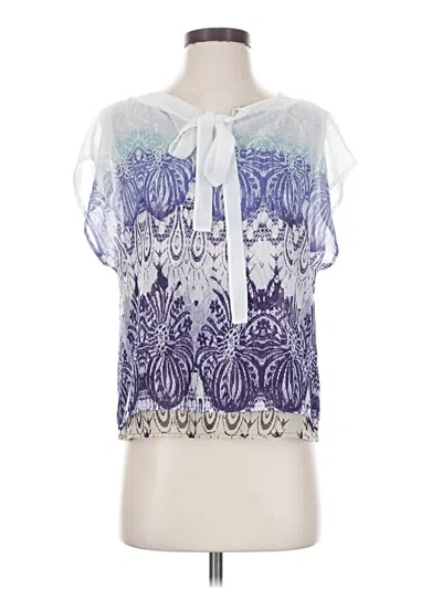 Pre-owned Cabi Short Sleeve Blouse In Blue