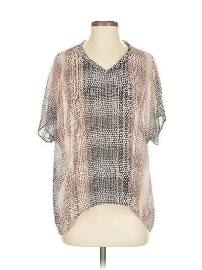 Pre-owned Cabi Short Sleeve Blouse In Brown