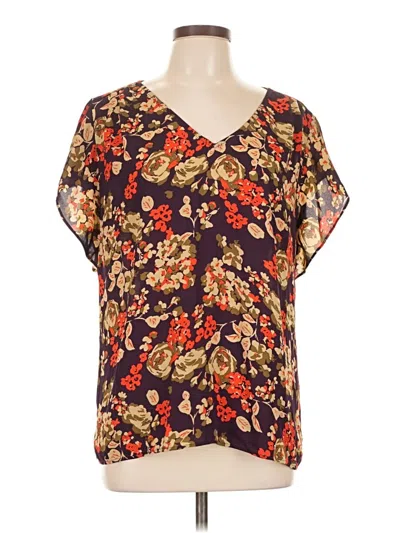 Pre-owned Cabi Short Sleeve Blouse In Brown